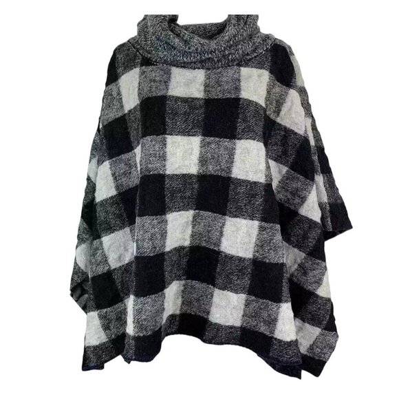 Anthropologie Sleeping on Snow Wintertide Reversible Turtleneck Sweater Poncho - Picture 7 of 7